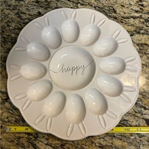 Mud pie happy Easter White Ceramic Egg Tray